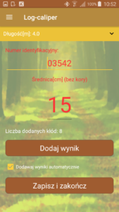 Aplikacja leśna Log-caliper- nowy pomiar Aplikacja leśna Log-caliper- nowy pomiar